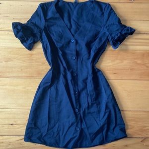 Zara mini dress size small button up puff sleeve black